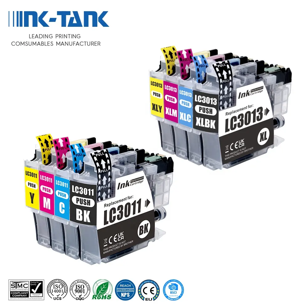 INK-TANK LC3011 LC3013 LC3013XL Premium Color Compatible Inkjet Ink Cartridge for Brother MFC-J497DW Printer