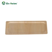 Assiettes en bois pour arbre de Noël festif, assiettes jetables biodégradables en bambou, fourniture en gros écologique