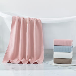 Toalla de Baño de Algodón de Doble Capa con Diseño de Waffle, 70x140 cm, Patrón a Cuadros, Absorbente, Resistente al Pelusón, para Uso Doméstico, M2815 - Product Image 5