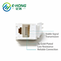 Module réseau RJ45 Keystone Jack E-HONG blanc 180 degrés à broches plaquées or pour plaque murale et panneau de brassage CAT6