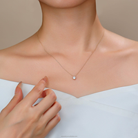 Collier en platine avec diamant de laboratoire solitaire de 0,5 ct, certifié IGI GIA, couleur D, clarté VVS VS, 50 points