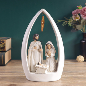 Figura de la Sagrada Familia de Madera y Resina, Modelo 001, para Decoración de Iglesia, Figura de María y Jesús, Modelo 001 - Product Image 5