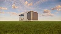 Château Villa en acier préfabriqué de luxe, prêt à être expédié, portable, petit conteneur, 2 chambres, espace préfabriqué, capsule habitable, bureau rapide