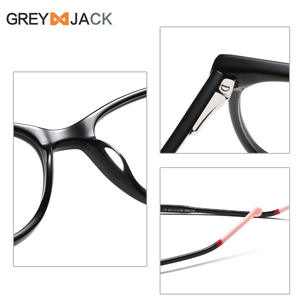 Monturas de Gafas Rectangulares Grises Jack, Montura Completa, Anti-UV, Unisex, Acrílicas, Estéticas, con Bisagras de Resorte, Origen Taizhou - Product Image 2