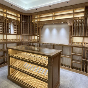 Gabinete de bodega de madera maciza <span class=keywords><strong>vintage</strong></span> modular personalizado estante de vino Retro - Product Image 6