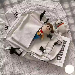 Fashion School <b>Bag</b> Female <b>College</b> Students' Backpack High School <b>Bags</b> Simple Canvas Backpack - Product Image 5