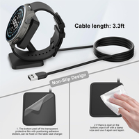Support de chargeur magnétique USB noir de 3,3 pieds, station de charge de remplacement pour montre connectée Amazfit Balance 2