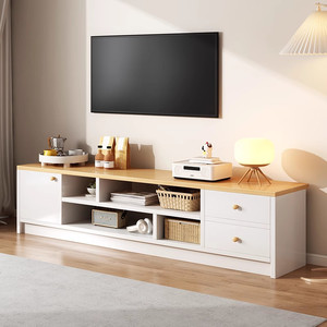 Soporte de <span class=keywords><strong>TV</strong></span> Moderno Extensible de <span class=keywords><strong>Madera</strong></span> para Apartamentos Pequeños, <span class=keywords><strong>Mueble</strong></span> de Almacenamiento con Base, Color <span class=keywords><strong>Madera</strong></span> Natural, Compatible con <span class=keywords><strong>TV</strong></span> de 35-39 Pulgadas - Product Image 4