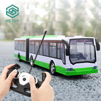 La batterie HS TOY comprend 10 KM/H, 27Mhz, télécommande à 4 canaux, lumière Led à Double étage, modèle de Bus RC à vendre