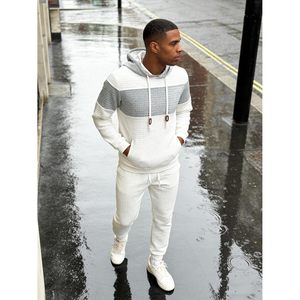 Ensemble de survêtement 2 pièces pour homme FOXA : sweat à capuche et pantalon de jogging en jacquard gaufré, tenue décontractée respirante à manches longues - Product Image 5