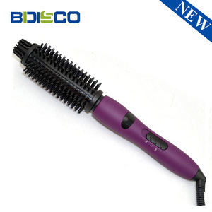 Bdisco Electric Hair Brush Ceramic Dual Use Straightener And Curler Adjustable Heat Settings Purple - Product Image 1