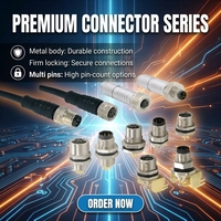 Connecteurs automobiles CE étanches IP67 à visser en cuivre moulé mâle/femelle M8 à 3, 4, 5, 6, 8, 12 broches pour codage B D