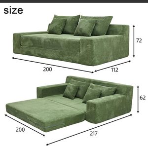 <span class=keywords><strong>Canapé</strong></span>-lit <span class=keywords><strong>convertible</strong></span> pliable <span class=keywords><strong>avec</strong></span> design modulaire, forme rectangulaire, rembourrage en mousse, revêtement en tissu, <span class=keywords><strong>accoudoirs</strong></span> pour appartement/usage scolaire - Product Image 3