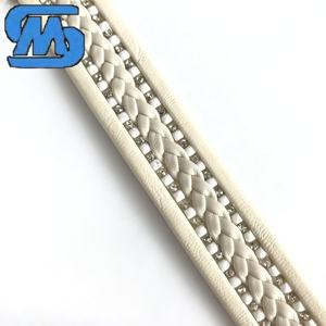 <span class=keywords><strong>Cord</strong></span>ón de PU con Pedrería para la Parte Superior de Sandalias de Diseñador de Verano - Product Image 3