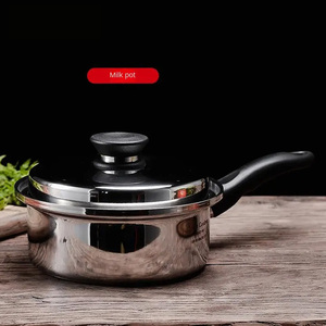 304 Food Grade Stainless Steel Cookware Set <strong>Small</strong> Soup <strong>Frying</strong> <strong>Pan</strong> Thickened Wooden Handle Eco-Friendly Three-Layer Steel - Product Image 5