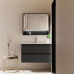 Mueble de Baño Flotante de Esquina de Diseño Personalizado de Alta Gama y Estilo Minimalista Contemporáneo para Apartamentos Pequeños - Product Image 6