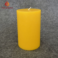 Bougie pilier en cire d'abeille naturelle, 100% cire d'abeille pure - 96 heures de combustion, bougies en cire d'abeille non parfumées pour la maison, la prière
