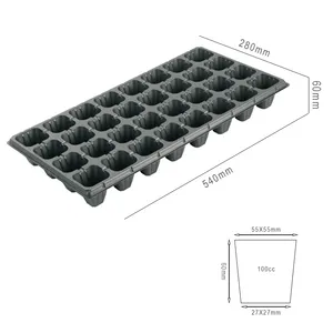 32-Zellen schwarze PS-Kindergärten-Samen-Schale Kunststoff-Kindergarten-Topf-Samen-Schale