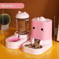 Distributeur automatique d'eau et de nourriture pour animaux de compagnie intelligent et écologique 2-en-1 avec deux bols séparés, portable, en PP de qualité alimentaire pour chats et chiens