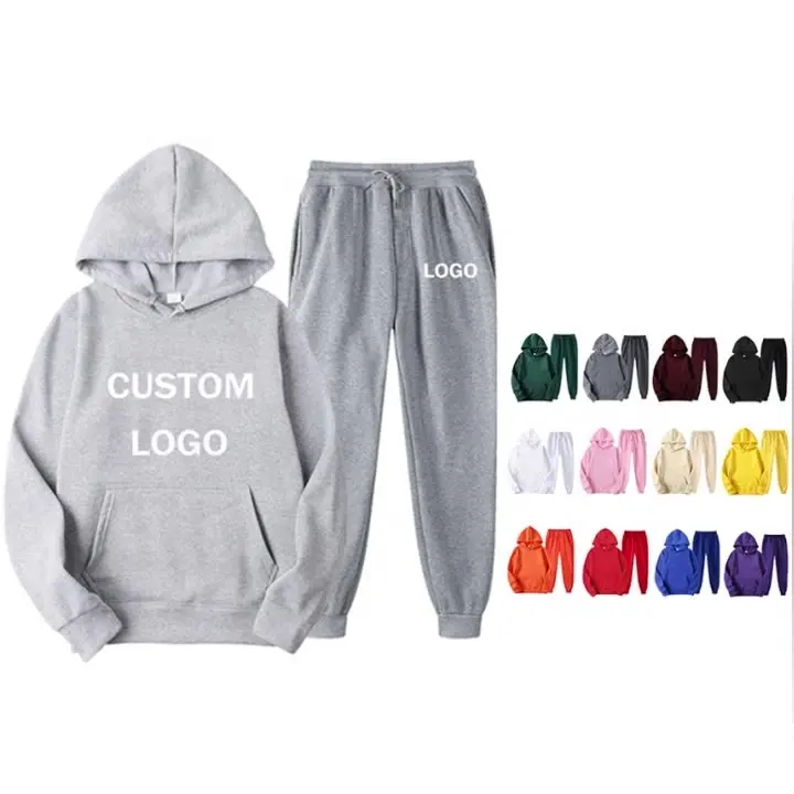 2022 Unisex Women Jogging Set Plain Hoodie Set Custom Sweat Suits Tracksuits With Logo Blank Sweat Track Suits For Men