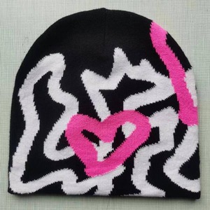 Kostenlose Musteranfertigung Individuelles Markendesign Etikett Y2k Designer Gestrickte Totenkopf Winter Jacquard Beanie Mütze - Product Image 3