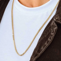 Collier chaîne Franco en acier inoxydable plaqué or 18 carats personnalisé, classique, unisexe, étanche, inaltérable, bijoux hip-hop pour tous les jours