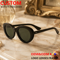 Lunettes de soleil personnalisées de haute qualité avec logo du fabricant et lunettes en acétate pour un usage extérieur unisexe, multicolores, nouvelle mode, OEM ODM