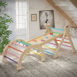 Juego <span class=keywords><strong>de</strong></span> Juguetes <span class=keywords><strong>de</strong></span> Escalada Montessori <span class=keywords><strong>de</strong></span> <span class=keywords><strong>Madera</strong></span> Ecológicos Plegables 7 en 1 para Niñas, Estructura <span class=keywords><strong>de</strong></span> Jungla para Patio Interior - Product Image 4