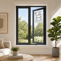 Ventana Abatible de Diseño Moderno CHANGYI, Ventana de Vidrio con Marco de Aluminio Insonorizado para Hoteles y Casas