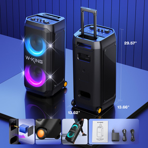 <span class=keywords><strong>Enceinte</strong></span> de fête <span class=keywords><strong>W</strong></span>-<span class=keywords><strong>King</strong></span> T12+ 270W avec LED RGB, boîtier en plastique pour karaoké 5.4, boombox avec chargement sans fil et batterie 10000mAh - Product Image 6