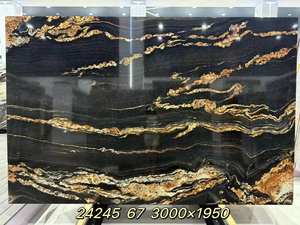 Moderna y Lujosa Losa de Cuarcita Negra y Dorada Pulida, Impermeable, para Encimeras, Decoración de Interiores, Diseño Gráfico Elegante para Paredes de Fondo - Product Image 3