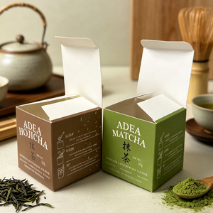 Custom Eco-Friendly Green Tea <b>Paper</b> <b>Box</b> Premium Matcha Powder Packaging <b>Box</b> Free Design With Gold Logo - Product Image 1