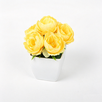 Bonsai Peony Artifisial Realistis 2026, Tanaman Pot Mini Multi-warna, Dekorasi Natal, Thanksgiving, Tahun Baru Gaya Nordik, Butik