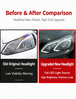 Kit de phares LED 12V avec feux de jour et clignotants, mise à niveau de l'ancien au nouveau pour Mercedes-Benz Classe E W212 2010-2015