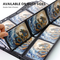 Pages de protection pour cartes Junmei, 9 poches, 11 trous, compatibles avec classeur à 3 anneaux, transparentes, noires, en PP, 4x3 pouces, modèle 01, pour cartes de visite