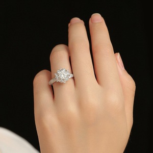 Bague de promesse en moissanite pour <span class=keywords><strong>femme</strong></span>, argent sterling 925, bijoux imperméables, bague de fiançailles en moissanite 1 carat - Product Image 5