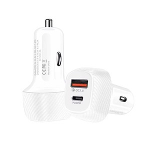 Cargador de Coche Rápido USB C de Doble Puerto PD20W QC3.0 para <span class=keywords><strong>iPhone</strong></span> 15, Samsung Galaxy, Teléfonos Android, <span class=keywords><strong>Cable</strong></span> de Carga, Adaptador, Listo para Enviar - Product Image 1