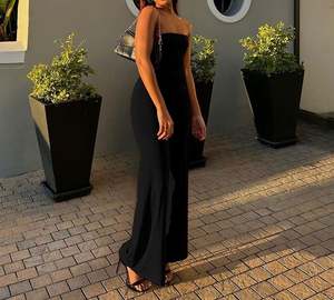 Custom Casual Spring Damen träger lose Overalls Ärmellose breite Beine lose einfarbige Mode einteilige Stram pler - Product Image 3