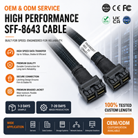 Cable LUNG KAY Mini SAS HD SFF-8643 8i de 12 Gbps, Cable de Datos Interno SAS 3.0 de 72 Pines para Servidor, Almacenamiento, Placa Trasera, HBA, Tarjeta RAID