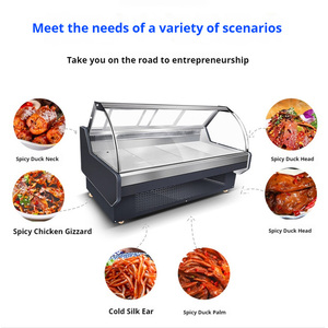 Nâu siêu thị tươi thịt tủ lạnh cửa kính lạnh Showcase hiển thị thẳng đứng tủ đông cho butcher - Product Image 3