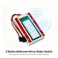 DC12V 5A 60W CCT Dimming Defogger Radar Sensor Gerak Tubuh Manusia Saklar Sentuh IP54 Jangkauan Deteksi 0-3m untuk Pencahayaan Cermin Kamar Mandi