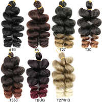 Vente en gros de cheveux tressés synthétiques polyvalents en spirale, boucles lâches, couleur ombrée, 10 pouces, boucles françaises, cheveux tressés pour tresses courtes