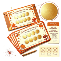 Thanksgiving Rubbelkarten-Partyspiel-Set Anpassbare Dankbarkeits-Überraschungskarten mit Goldsticker für Familienherbsttreffen