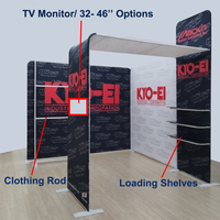 Stand d'exposition modulaire en aluminium 10x10 pieds, portable, avec impression personnalisée sur tissu tendu, kit de stand d'exposition