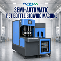Machine de soufflage par étirage de bouteilles en PET semi-automatique contrôlée par PLC, motorisée, pour bouteilles d'eau, 220V/380V