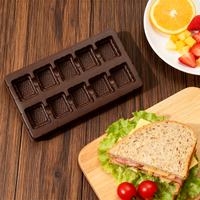 Plateau en plastique rectangulaire personnalisé en PP brun à 10 compartiments pour biscuits au chocolat, épaisseur 0,3 mm, pour l'emballage alimentaire, résistant à la chaleur