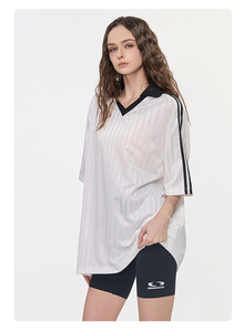 เสื้อฟุตบอลทรงโอเวอร์ไซส์สไตล์เรโทร Blokecore ยูนิเซ็กส์ ย้อน<span class=keywords><strong>ยุค</strong></span><span class=keywords><strong>ยุค</strong></span> <span class=keywords><strong>90</strong></span> ระบายอากาศได้ดี ลายทาง เสื้อฟุตบอลแนวสตรีทแวร์ Y2K เสื้อกีฬา - Product Image 6