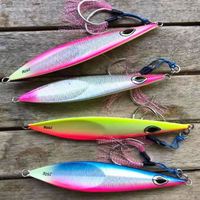 Topline vente en gros leurres de pêche gabarits en métal 80g 100g 150g 200g 250g 300g forte lueur leurre de gabarits à pas lent avec appât de gabarit