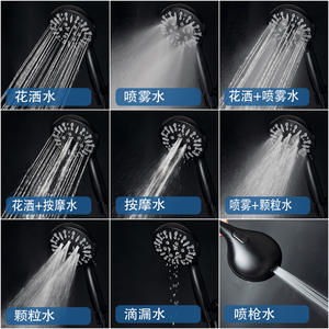 Pommeau de Douche Massant Effet Pluie 5,5 Pouces avec Rotule Réglable, Ensemble de Douche Économe en Eau à 8 Fonctions pour Salle de Bain - Product Image 4