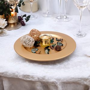 Placa de cargador decorativa de Metal dorado personalizada, 12 pulgadas de diámetro, regalo Ideal para boda, fiesta, recuerdo de cumpleaños - Product Image 4